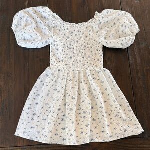 Truly Me White and Blue Mini Floral Print Dress